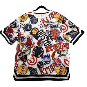 UNK‎ NBA Logo Stitch Patch Shirt Men's 2XL